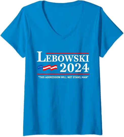 Discover Lebowski 2024 Election Vote Funny Political Name Ladies' V-Neck Tshirt