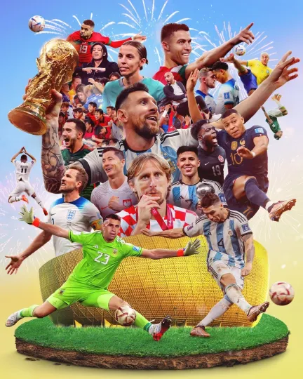 FIFA World Cup 2026 Poster Soccer Stars Messi Ronaldo Mbappe Wall Art