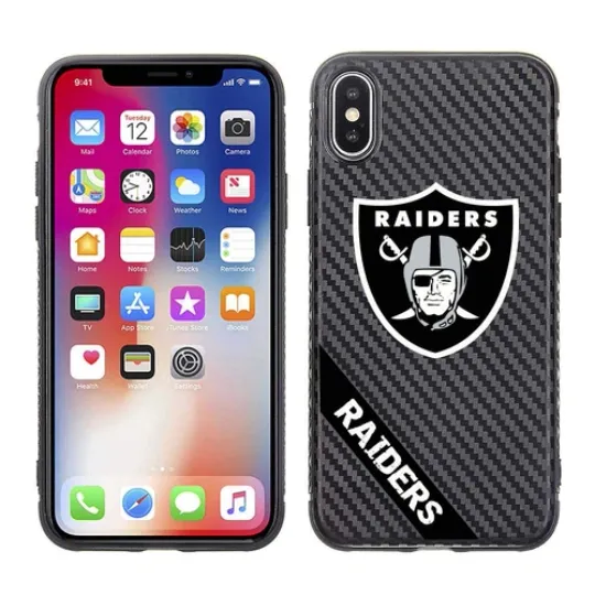football Las Vegas Raiders Black Carbon Case for iPhone X, XS (5.8")