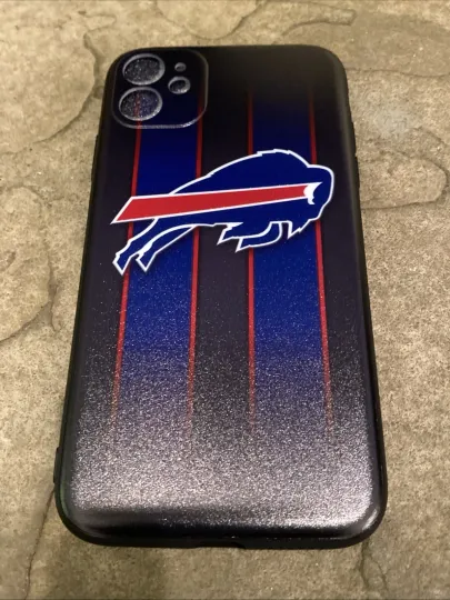 Buffalo Bills iPhone 11 Case Black Blue Logo Hard Shell Protective Cover