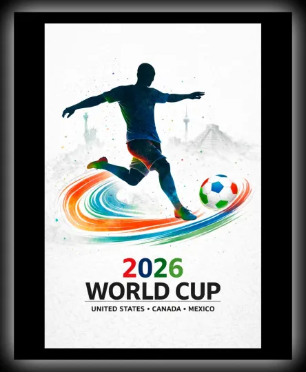 World Cup 2026 Soccer Art Poster Print – KICKOFF – Metal Wall Art Décor