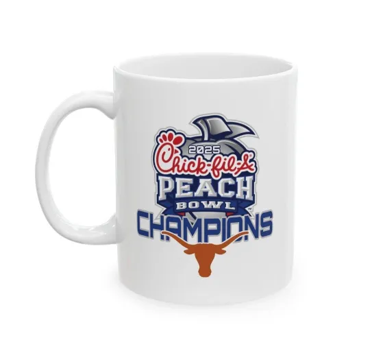 Discover 2025 Peach Bowl Champions Texas Longhorns Mug