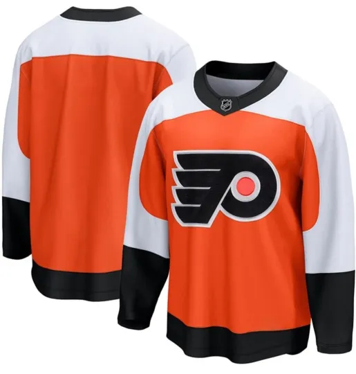 Discover Flyerss Mens Orange BREAKAWAY Hockey Jersey Size XS-5XL Fanmade