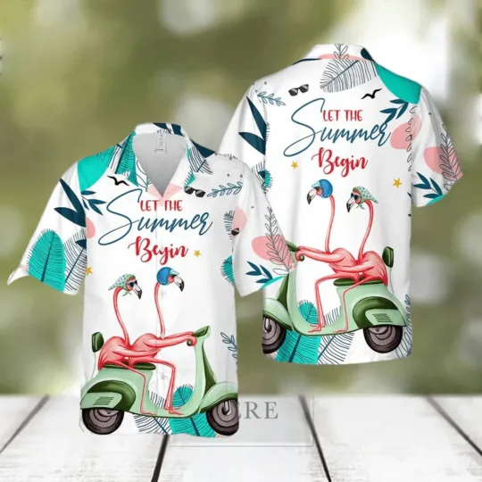 Discover Flamingo Couple Hawaiian Shirt Tropical Summer Shirt for Men and Women