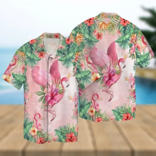 Discover Flamingo Hawaiian Shirt for Men