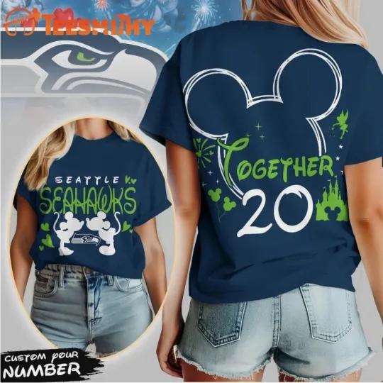 Discover Seattle 2026 Football Valentine Mickey Unisex T-Shirt Navy