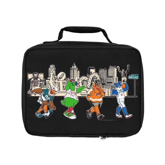 Discover Philadelphia Sports Mascots Lunch Box Featuring All Four Iconic Characters
