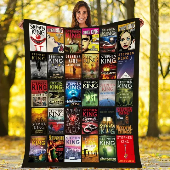 Stephen King Blanket, Stephen King Books Blanket, The Best Stephen King Books