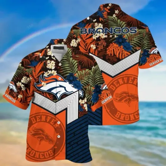 Denver Broncos Island Chevron Hawaiian, Gift For Fans, Gift For Friends