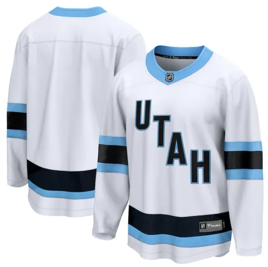 Discover Men's White Utta.h Hockey Club Breakaway Away White Blank Player Jersey