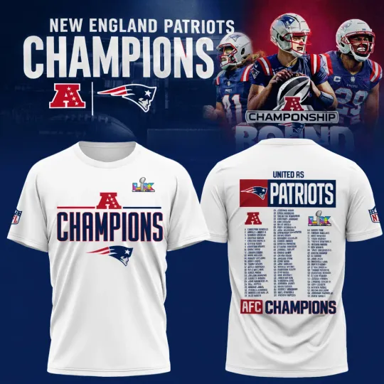 New England Patriots 2026 AFC Champions Super Bowl LX T-Shirt