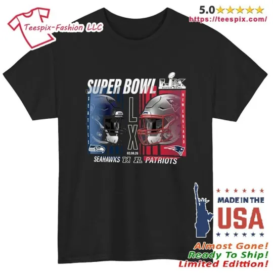 Discover Patriots vs Seahawks SB LX Matchup Final Battle Shirt