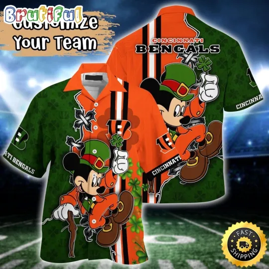 Discover Football Cincinnati Bengals Hawaiian Shirt Mickey Mouse Patricks Day
