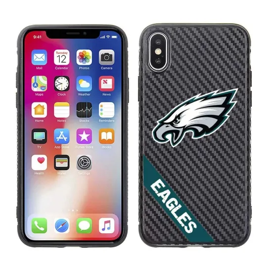 football Philadelphia Eagles Black Carbon Case for iPhone X, XS (5.8")