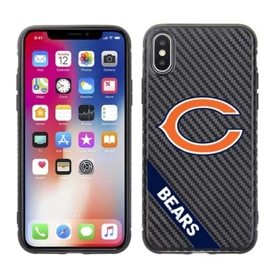 football Chicago Bears Black Carbon Case for iPhone X & XS (5.8")