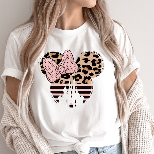 Discover Leopard Mouse Head, Disney Ear Shirt, Minnie Castle Shirt, Minnie Mouse Shirt, Disney Castle Shirt