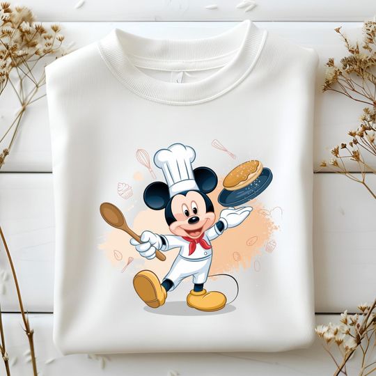 Discover Chef Mickey, Cute Cooking Cartoon Style Clipart for Kids Apron, Pancake Breakfast Theme
