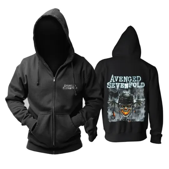 Discover Avenged Sevenfold Black Reign Double Sided Zip Hoodie Men Women