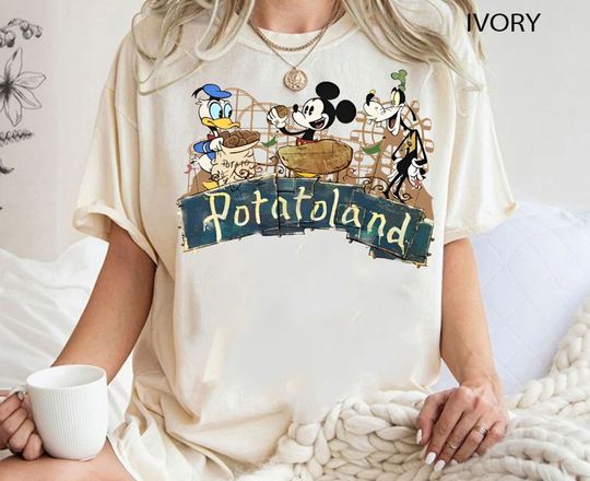 Discover Vintage Disney Welcome To Potatoland Shirt, Funny Mickey Goofy Donald T-shirt