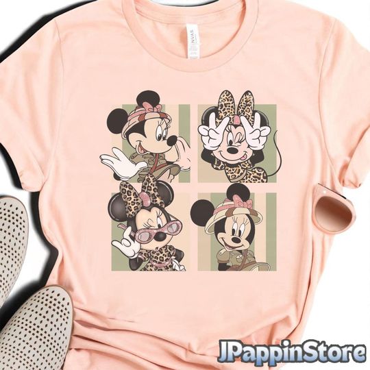Discover Disney Minnie Safari Shirt, Leopard Minnie Mouse Tee, Animal Kingdom Outfit