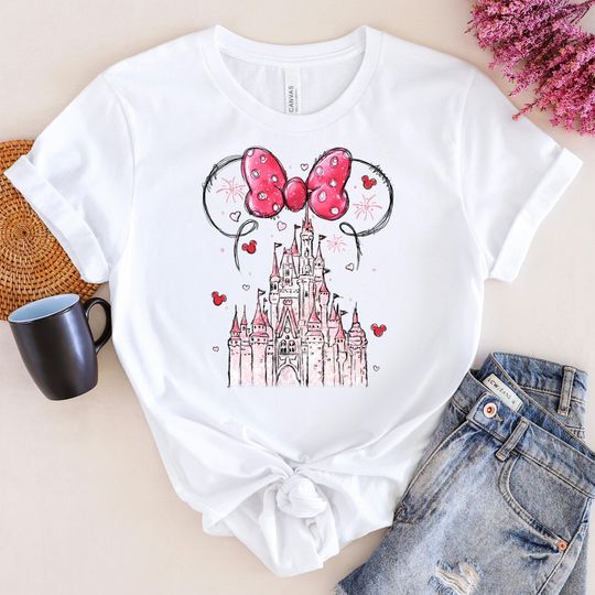 Discover Minnie Mouse Castle Shirt: Disneyland Watercolor Tee
