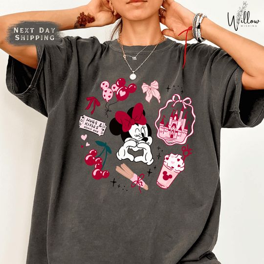 Discover Minnie Valentine Shirt Comfort Colors Cute Disney Minnie Mouse Love Graphic Tee