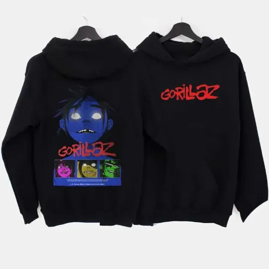 Discover Gorillaz Print Double Sided Oversized Hoodie