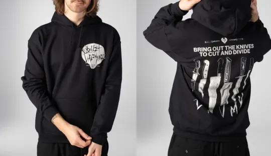 Discover Bullet For My Valentine Bring Out The Knives Double-Sided Hoodie