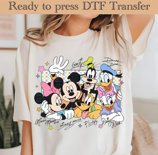 Discover Mickey and Friends Retro Ready To Press, Disneyland Family Trip