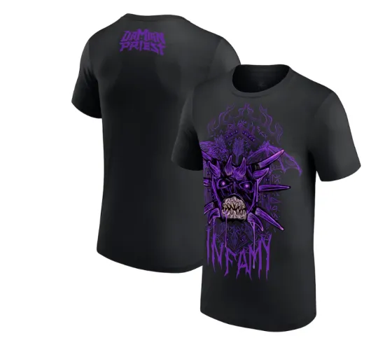 Discover Black Damian Priest Infamy T-Shirt