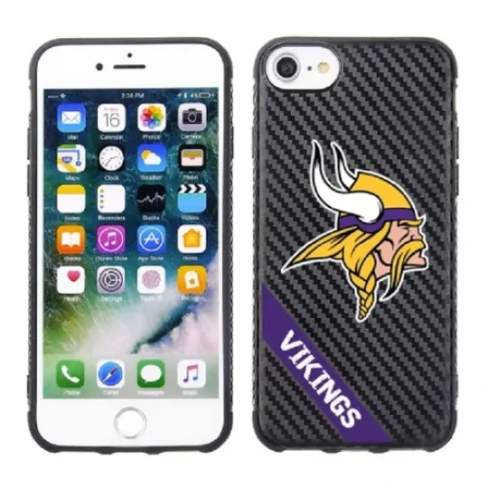 football Minnesota Vikings Black Carbon Case for iPhone SE (2022). SE (20), 8 &