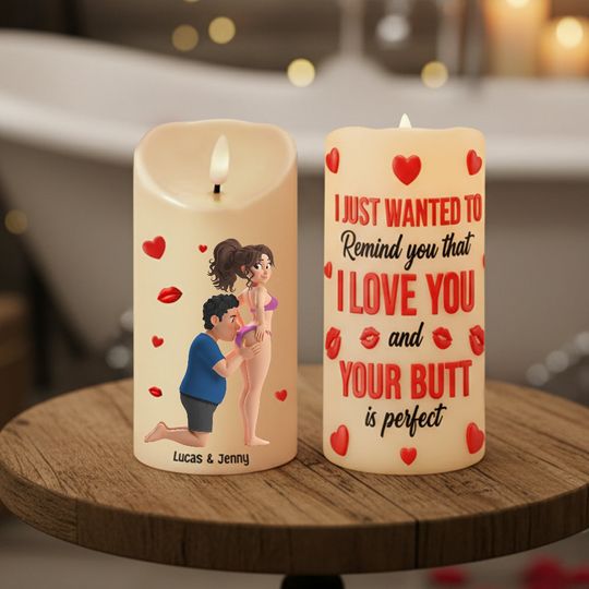 Spicy Kiss Couple LED Candle - Personalized Gift For Couples