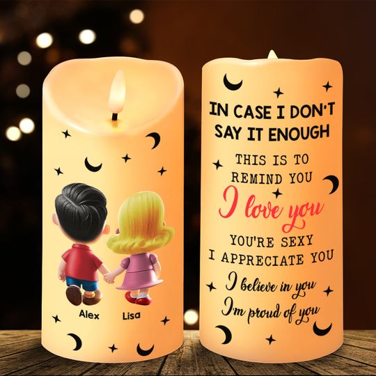 Personalized Gifts For Couple LED Candle Cartoon Couple