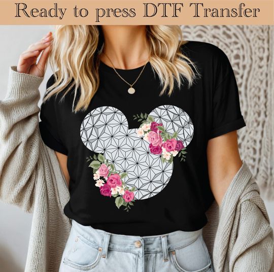 Discover Epcot Floral Ready To Press, Mouse And Friends Epcot DTF, Magic Kingdom Transfer