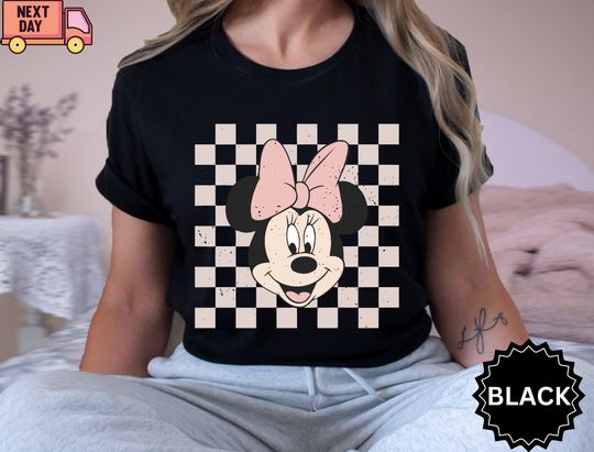 Discover Retro Minnie Shirt, Minnie Mouse Shirt, Checkered Disney shirt, Disney Girl Trip