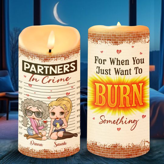 Discover Personalized Gift For Friends LED Candle Partners In Crime