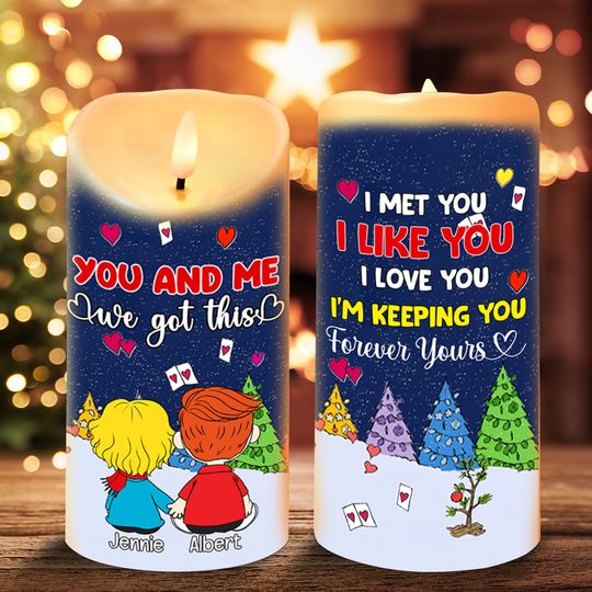 Discover Personalized Gifts For Couples Holding Hands LED Candle