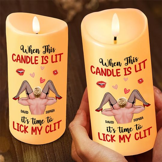 Personalized Gifts For Couple LED Candle, Naughty Couple Christmas
