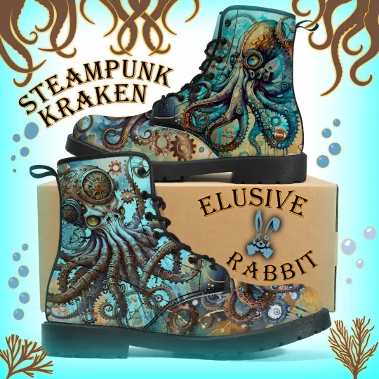 Kraken Winter Gothic Bronze Canvas Boots