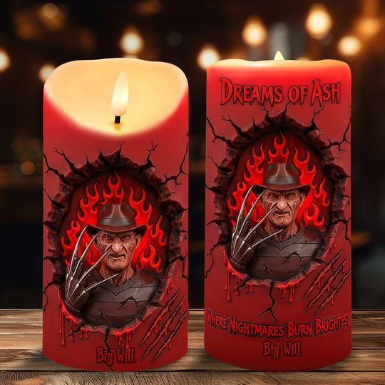 Discover Branding From Classic Slashers LED Candle - Personalized Gifts For Horror Fans