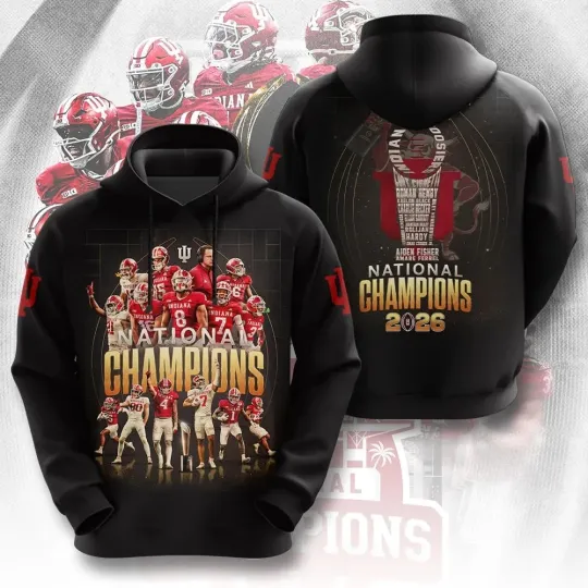 Discover Hoosiers Football 2025 3D Hoodie