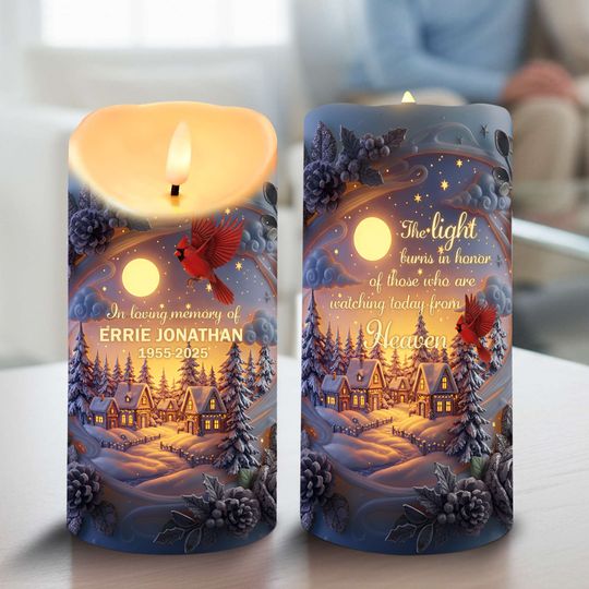 Discover Cardinal From Heaven LED Candle - Personalized Memorial Keepsake For Loved One
