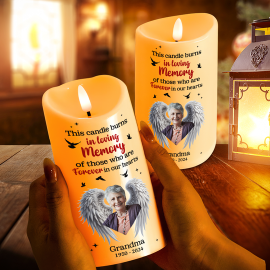 Custom Photo Memorial Gifts For Family Led Candle