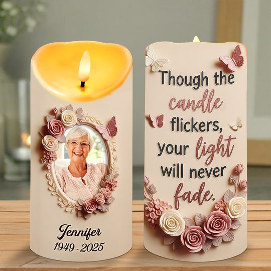Discover Eternal Memory Glow LED Candle - Custom Photo Human Memorial Gifts