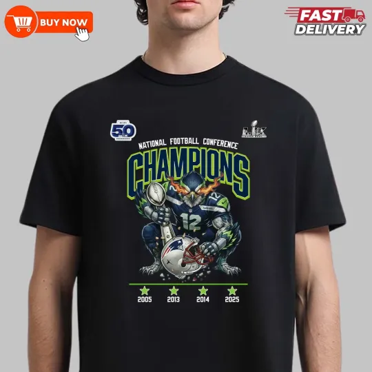 Discover 2025 Seattle Seahawks Conference Championship TShirt, Gift for Fans