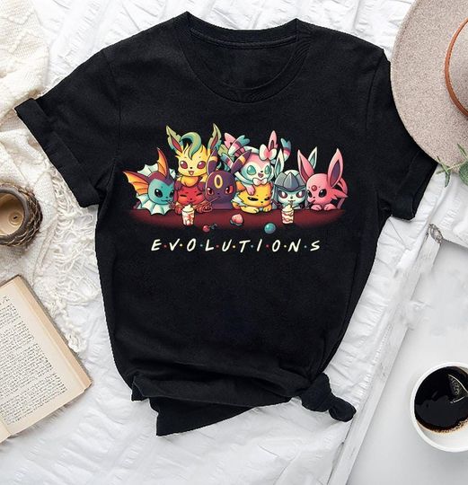 Eevee Squad T-Shirt Eevee Anime Eeveelution Vintage Tee