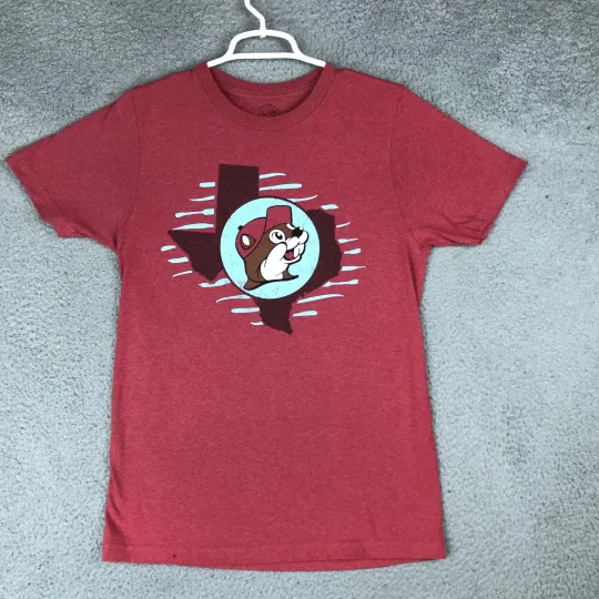 Discover Buc-ee's Men's Red T-Shirt Texas Beaver