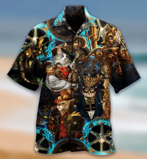 Discover Cat Hawaiian Shirts For Summer Cat Machine Magic Aloha Shirts Best Cat Hawaiian