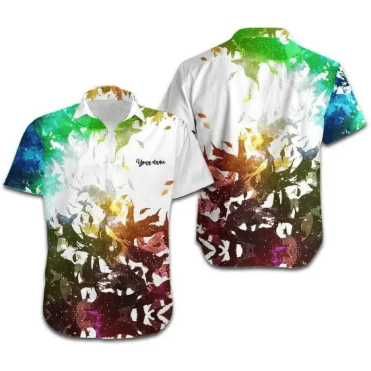 Discover LGBT Custom Name Aloha Hawaiian Shirts For Summer Personalized Galaxy Birds Colo