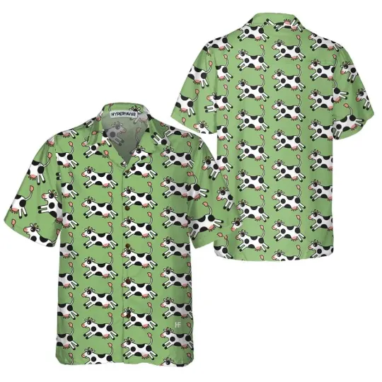 Discover Jumping Cow Hawaiian Shirt Cow Shirt For Men Women Funny Cow P